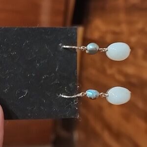 Honora Blue Pearl and Blue Onyx dangle earrings